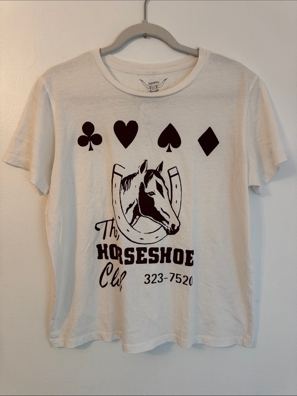FREE PEOPLE Horseshoe Club Graphic Tee - White